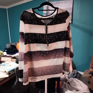 Striped Black and White Women's Top NWOT
